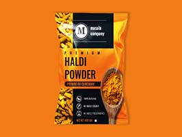 Free Turmeric Powder Product Pack Design